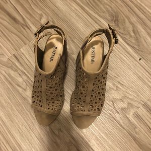 Justfab neutral colored booties women’s size 7